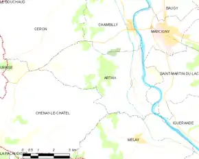 Poziția localității Artaix