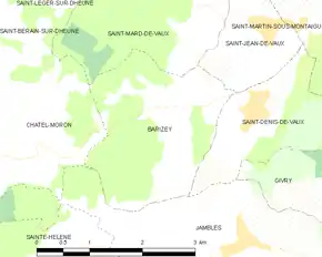 Poziția localității Barizey
