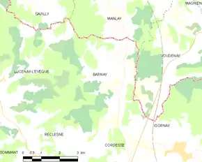 Poziția localității Barnay