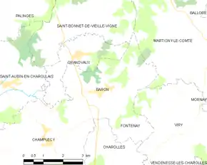 Poziția localității Baron