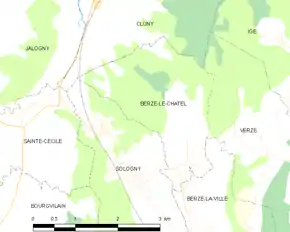 Poziția localității Berzé-le-Châtel