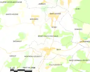 Poziția localității Bissey-sous-Cruchaud