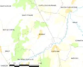 Poziția localității Bonnay