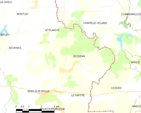 Poziția localității Bosjean