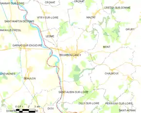 Poziția localității Bourbon-Lancy