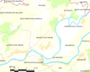 Poziția localității Bragny-sur-Saône