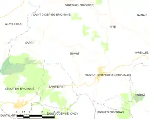 Poziția localității Briant