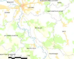 Poziția localității Bruailles