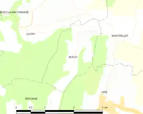 Poziția localității Burgy