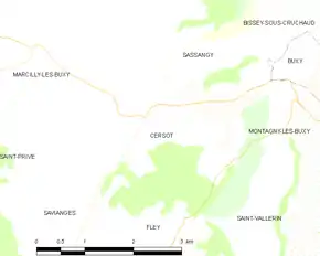 Poziția localității Cersot