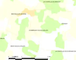 Poziția localității Champagny-sous-Uxelles