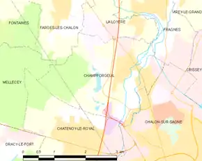 Poziția localității Champforgeuil