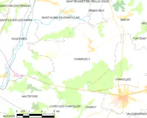 Poziția localității Champlecy