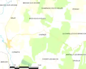 Poziția localității Chapaize
