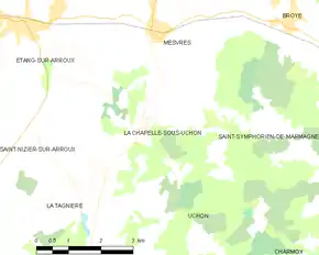 Poziția localității La Chapelle-sous-Uchon