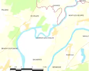 Poziția localității Charnay-lès-Chalon
