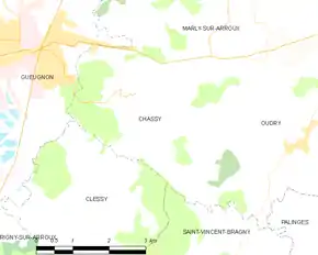 Poziția localității Chassy
