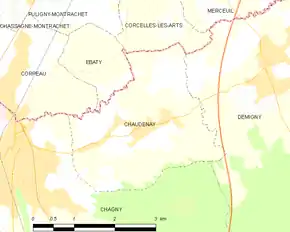 Poziția localității Chaudenay