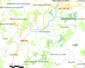 Poziția localității Ciry-le-Noble