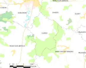 Poziția localității Clessy