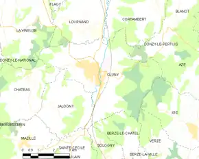 Poziția localității Cluny