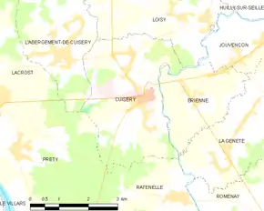Poziția localității Cuisery
