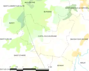 Poziția localității Curtil-sous-Burnand