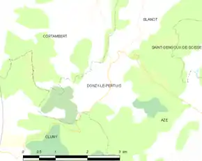 Poziția localității Donzy-le-Pertuis