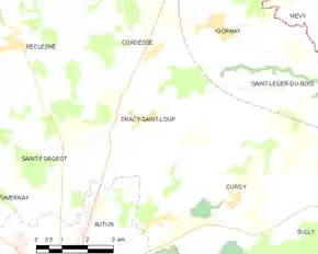 Poziția localității Dracy-Saint-Loup