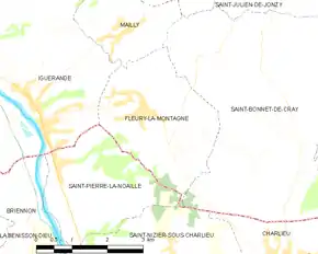 Poziția localității Fleury-la-Montagne
