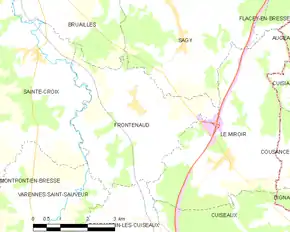 Poziția localității Frontenaud