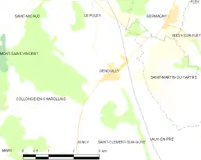Poziția localității Genouilly