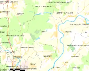 Poziția localității Gergy