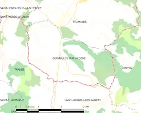 Poziția localității Germolles-sur-Grosne