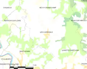 Poziția localității Les Guerreaux