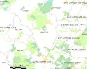 Poziția localității La Guiche
