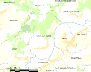 Poziția localității Huilly-sur-Seille