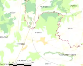 Poziția localității Igornay