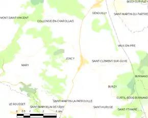 Poziția localității Joncy