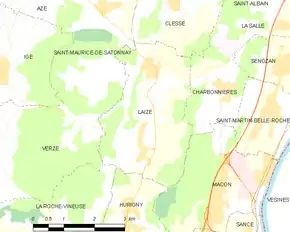 Poziția localității Laizé