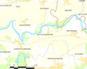 Poziția localității Lays-sur-le-Doubs