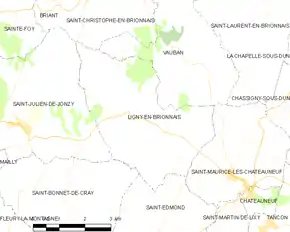 Poziția localității Ligny-en-Brionnais