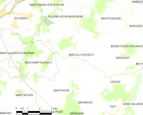 Poziția localității Marcilly-lès-Buxy