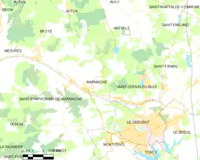 Poziția localității Marmagne