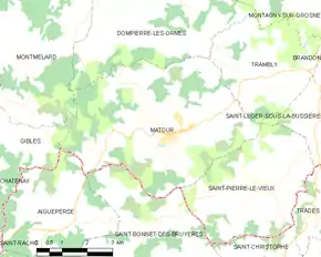 Poziția localității Matour