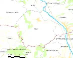 Poziția localității Melay