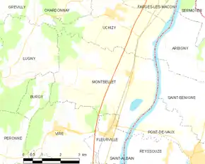 Poziția localității Montbellet