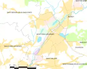 Poziția localității Montceau-les-Mines