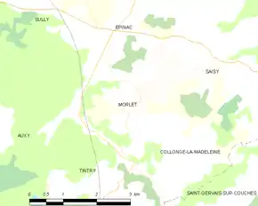 Poziția localității Morlet