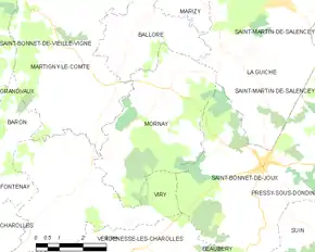 Poziția localității Mornay